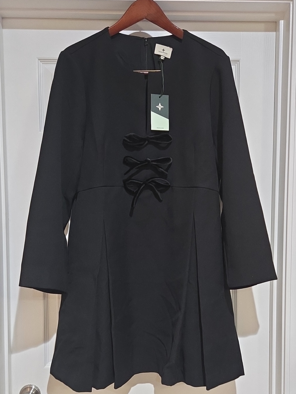 Tuckernuck Black Blair Bow Coat Dress Size XXXL NWT - Picture 2 of 6